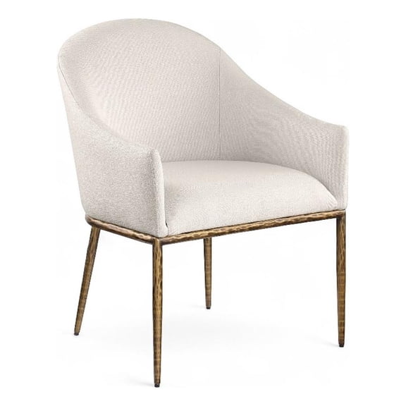 Bowery Hill Contemporary Beige Linen Textured Performance Fabric Dining AC