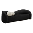 thumbnail image 1 of Bowery Hill Contemporary Black Faux Shearling Teddy Fabric Sofa, 1 of 16