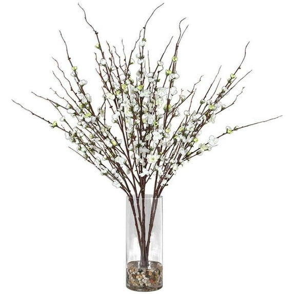 Bowery Hill Contemporary Blossom Plant in White and Brown