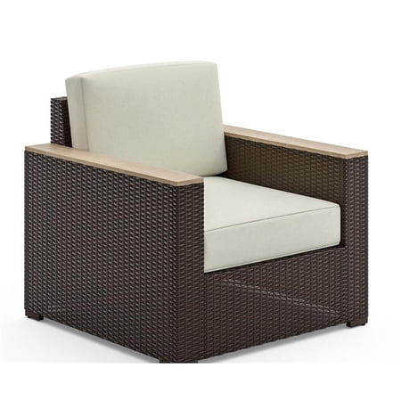 Bowery Hill Contemporary Brown Rattan Arm Chair