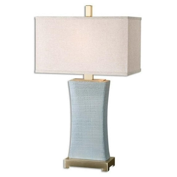 Bowery Hill Contemporary Ceramic Blue Gray Table Lamp