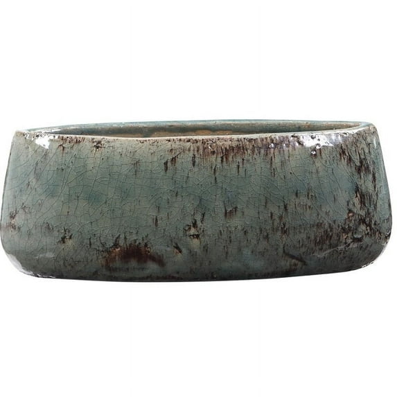 Bowery Hill Contemporary Ceramic Bowl in Aqua Blue