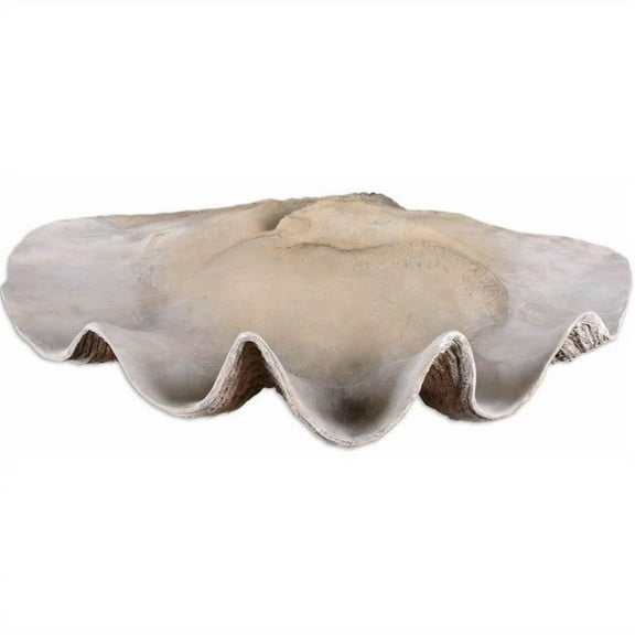 Bowery Hill Contemporary Clam Shell Bowl in Antique White