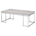 thumbnail image 1 of Bowery Hill Contemporary Coffee Table in Natural Oak & Chrome, 1 of 4