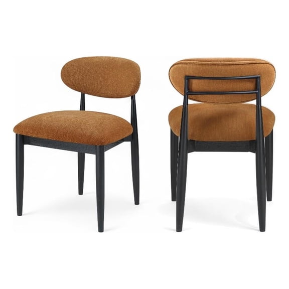 Bowery Hill Contemporary Cognac Performance Fabric Dining Side Chair (Set of 2)