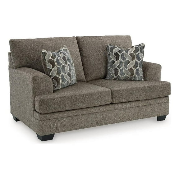 Bowery Hill Contemporary Corner-blocked frame Beige Loveseat
