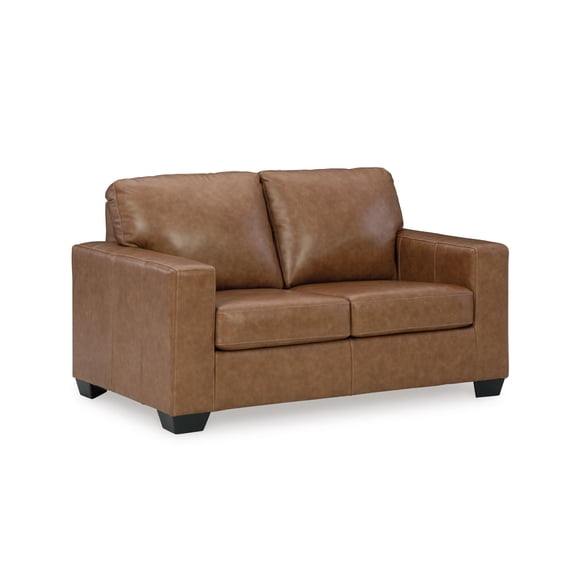 Bowery Hill Contemporary Corner-blocked frame Caramel Loveseat