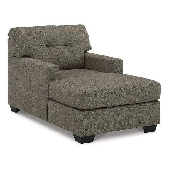 Bowery Hill Contemporary Corner-blocked frame Chocolate Chaise