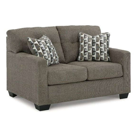 Bowery Hill Contemporary Corner-blocked frame Chocolate Loveseat