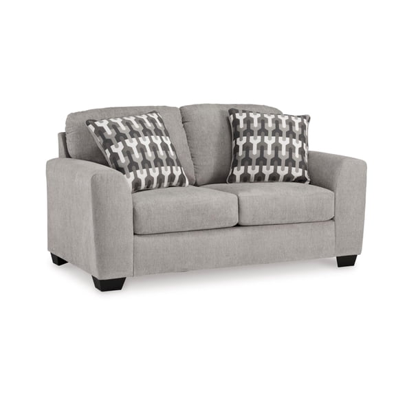 Bowery Hill Contemporary Corner-blocked frame Flannel Loveseat