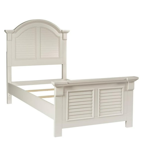 Bowery Hill Contemporary Cottage Style Twin Panel Bed in White