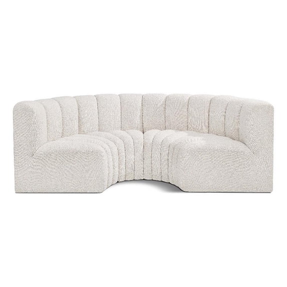 Bowery Hill Contemporary Cream Boucle Fabric Modular Sectional