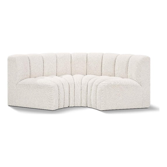 Bowery Hill Contemporary Cream Boucle Fabric Modular Sectional