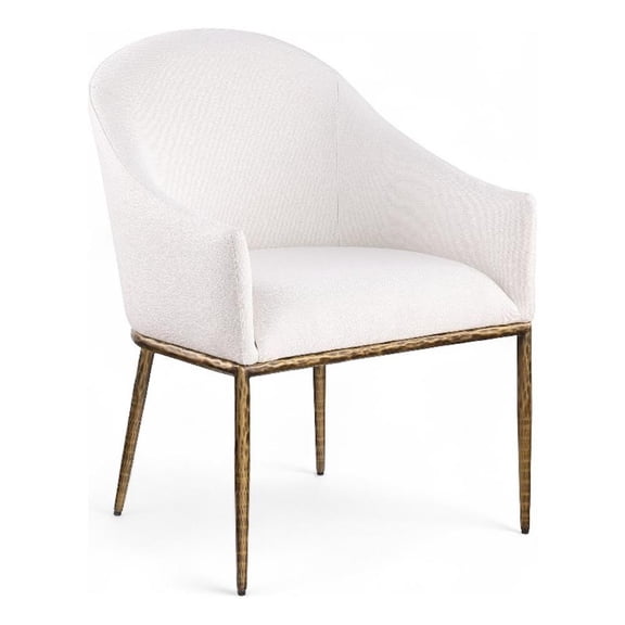 Bowery Hill Contemporary Cream Linen Textured Performance Fabric Dining AC