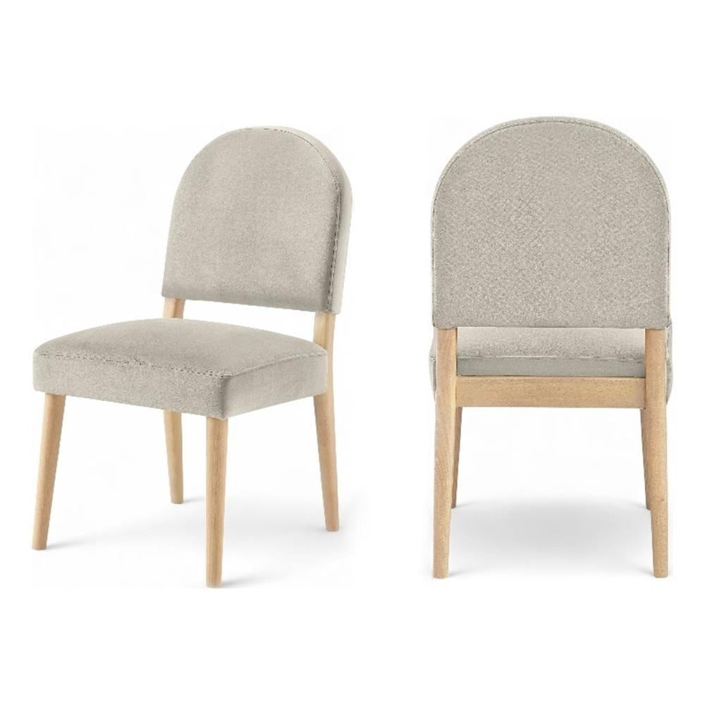 Bowery Hill Contemporary Cream Velvet Upholstered Dining Chair (Set of ...
