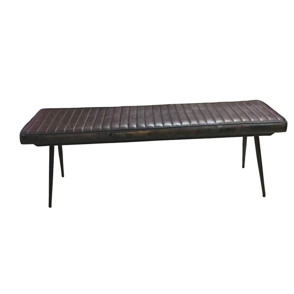 Bowery Hill Contemporary Cushion Bench in Espresso and Black
