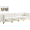 thumbnail image 1 of Bowery Hill Contemporary Deep Channel Tufted Soft Cream Velvet Modular Sofa, 1 of 15