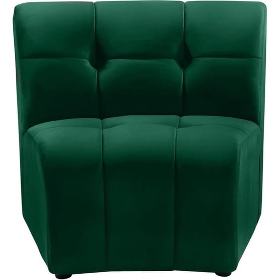 Bowery Hill Contemporary Deep Channel Tufted Soft Green Velvet Modular Chair