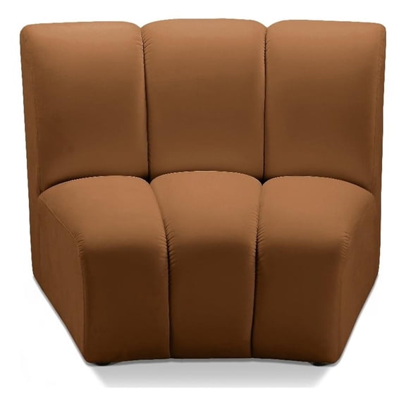 Bowery Hill Contemporary Deep Channel Tufted Soft Saddle Velvet Modular Chair