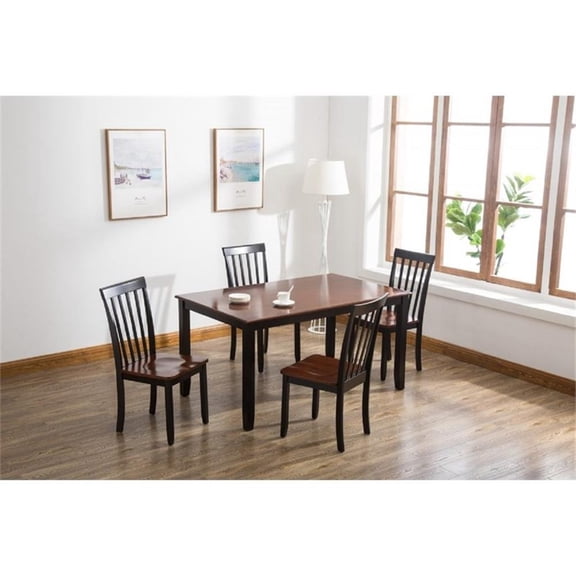 Bowery Hill Contemporary Dining Chair Set of 2 - Black&Cherry