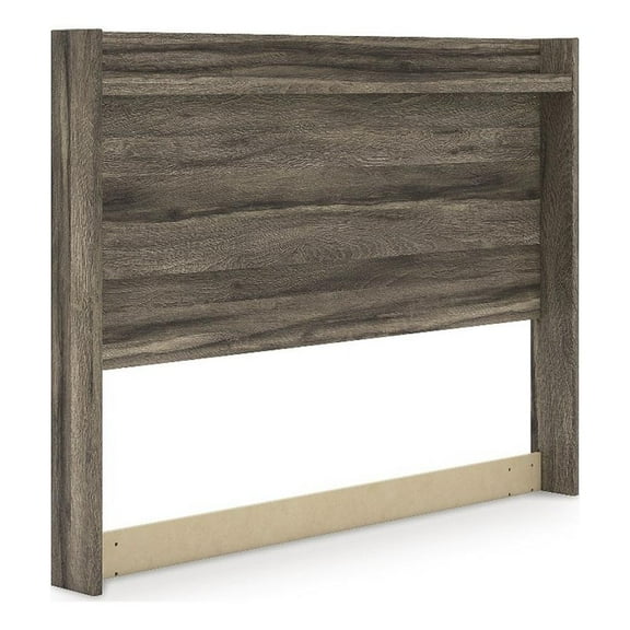 Bowery Hill Contemporary Engineered Wood Brown Queen Panel Headboard