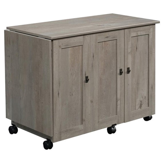 Bowery Hill Contemporary Engineered Wood Sewing Craft Table in Oak