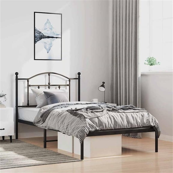 Bowery Hill Contemporary Engineered wood Twin Bed Frame in Black