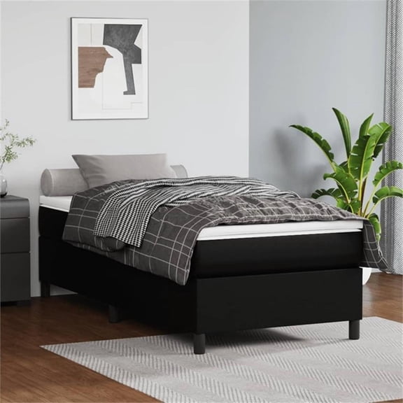 Bowery Hill Contemporary Engineered wood Twin XL Bed Frame in Black