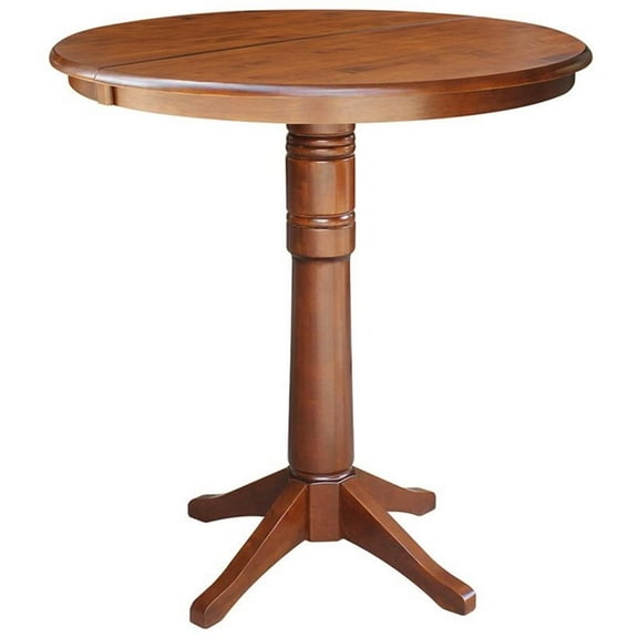 Bowery Hill Contemporary Extendable Bar Table in Espresso Finish
