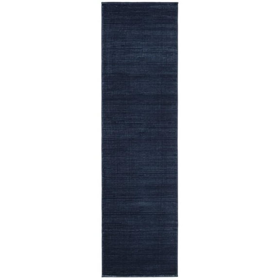 Bowery Hill Contemporary Fabric 2'2" x 6' Runner Rug in Navy