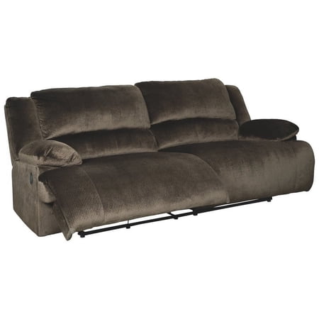 Bowery Hill Contemporary Fabric 2 Seat Reclining Sofa in Chocolate