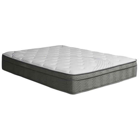 Bowery Hill Contemporary Fabric Edge Cal King Pocket Coil Mattress in White