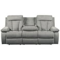 thumbnail image 1 of Bowery Hill Contemporary Fabric Gray Reclining Sofa with Drop Down Table, 1 of 11
