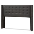 thumbnail image 1 of Bowery Hill Contemporary Fabric Queen Winged Panel Headboard in Gray, 1 of 6