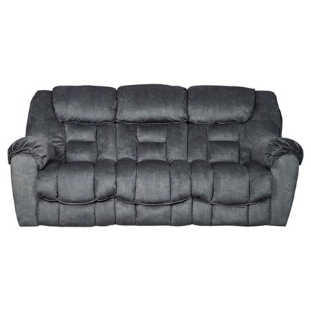 Bowery Hill Contemporary Fabric Reclining Sofa in Granite Gray