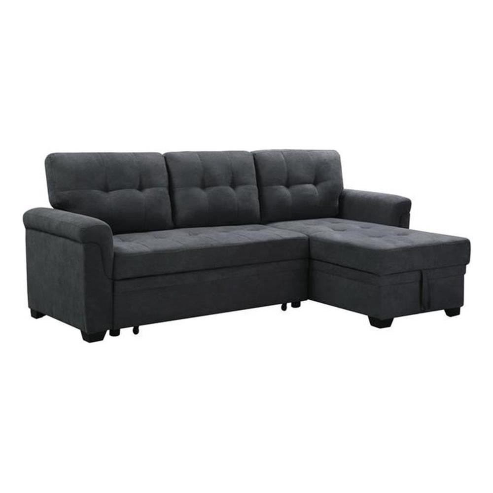 Bowery Hill Contemporary Fabric Reversible Sectional Sleeper Sofa in ...