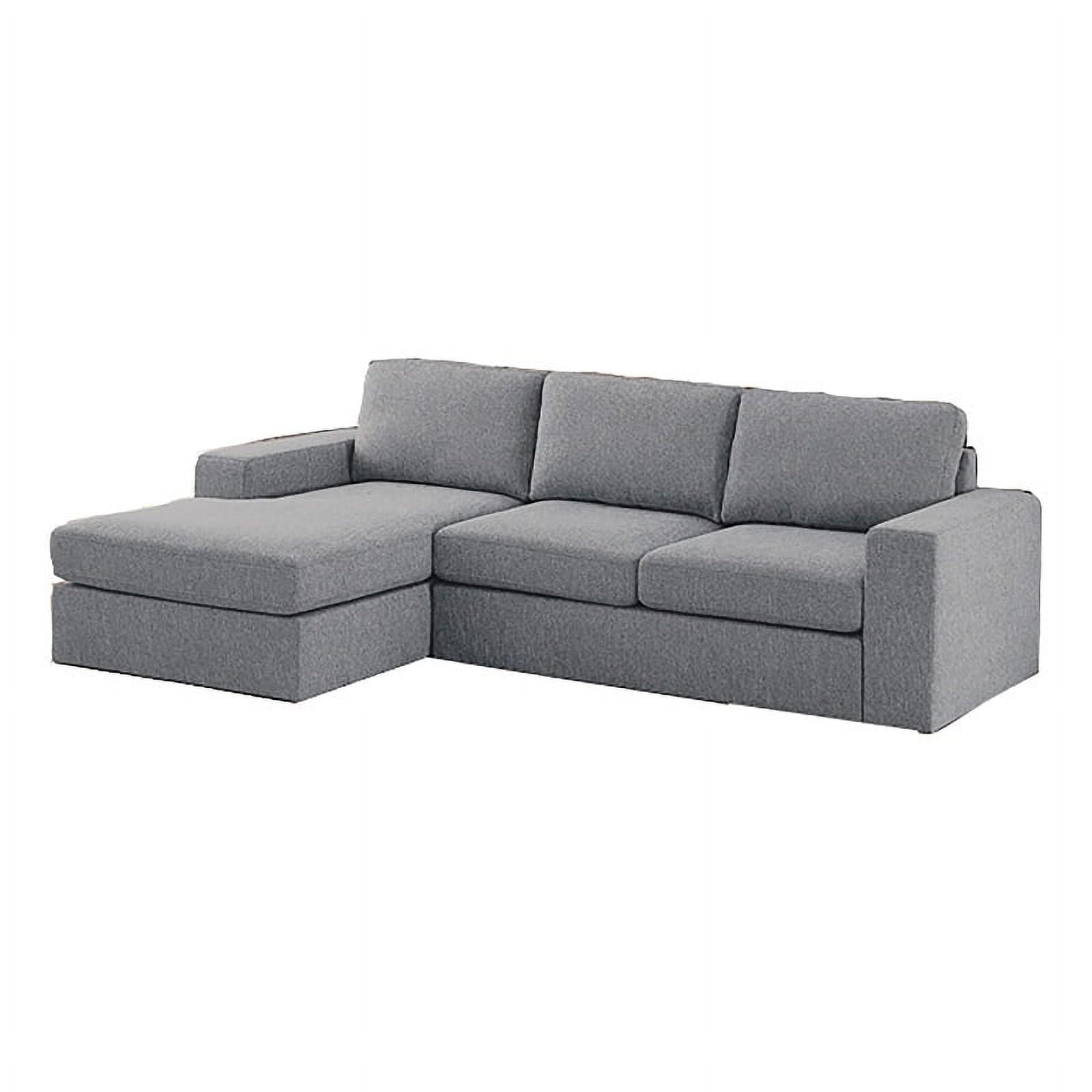 Bowery Hill Contemporary Fabric Reversible Modular Sectional Sofa Chaise in Gray