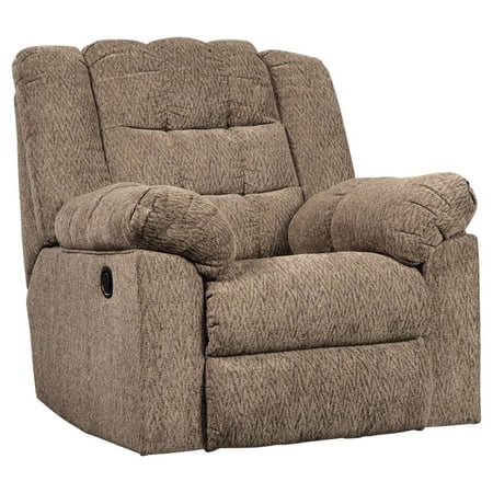 Bowery Hill Contemporary Fabric Rocker Recliner in Chocolate Finish
