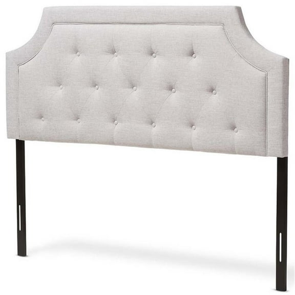 Bowery Hill Contemporary Fabric Tufted Queen Headboard in Gray