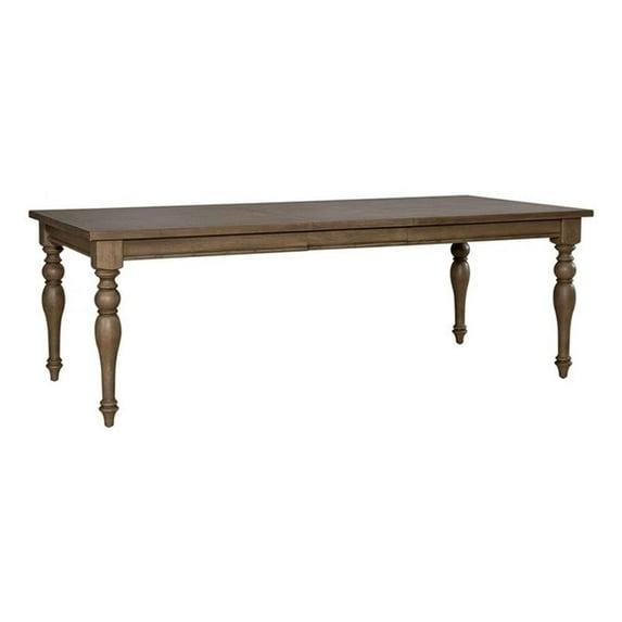Bowery Hill Contemporary Farmhouse Rectangular Leg Table in Brown
