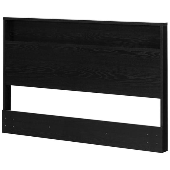 Bowery Hill Contemporary Full Queen Panel Headboard in Black Oak