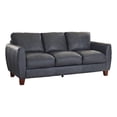thumbnail image 1 of Bowery Hill Contemporary Geuine Leather & Hardwood Sofa in Blue, 1 of 4