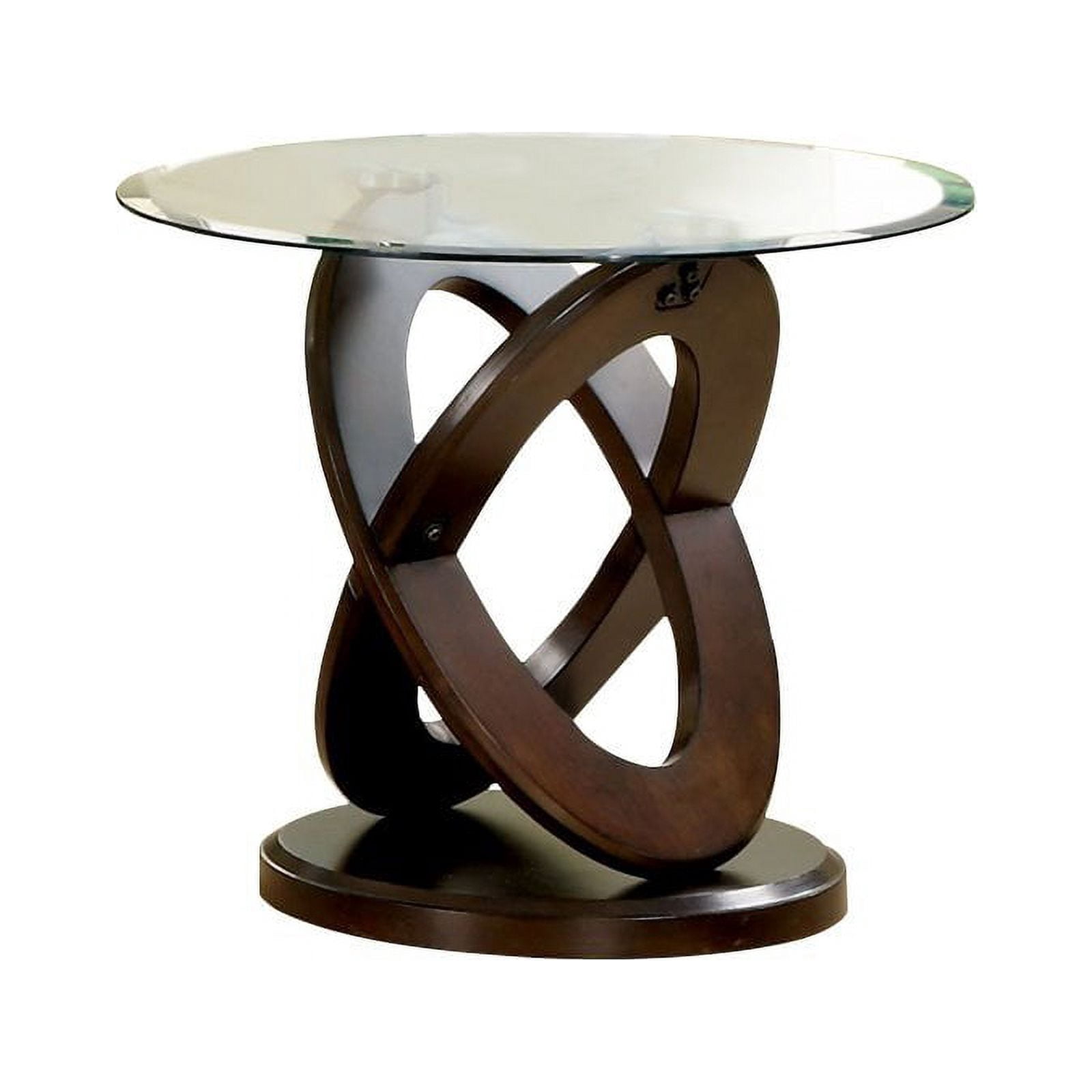 BOWERY HILL Game End Table With Reversible Chessboard Top – Dark Walnut Finish