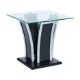 thumbnail image 1 of Bowery Hill Contemporary Glass Top End Table in Glossy Black, 1 of 5