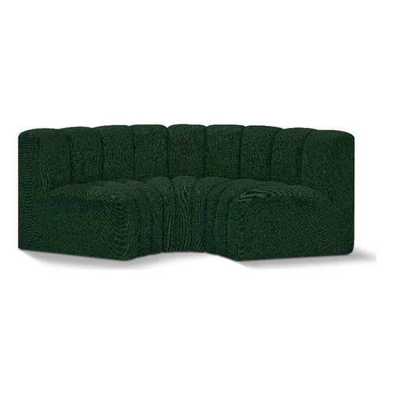 Bowery Hill Contemporary Green Boucle Fabric Modular Sectional