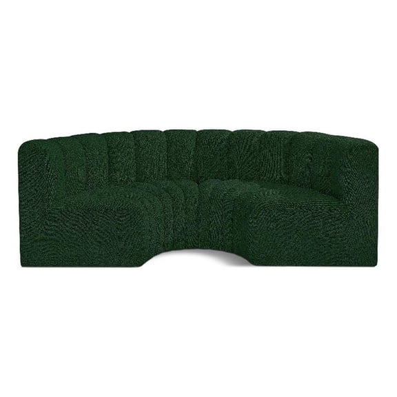 Bowery Hill Contemporary Green Boucle Fabric Modular Sectional