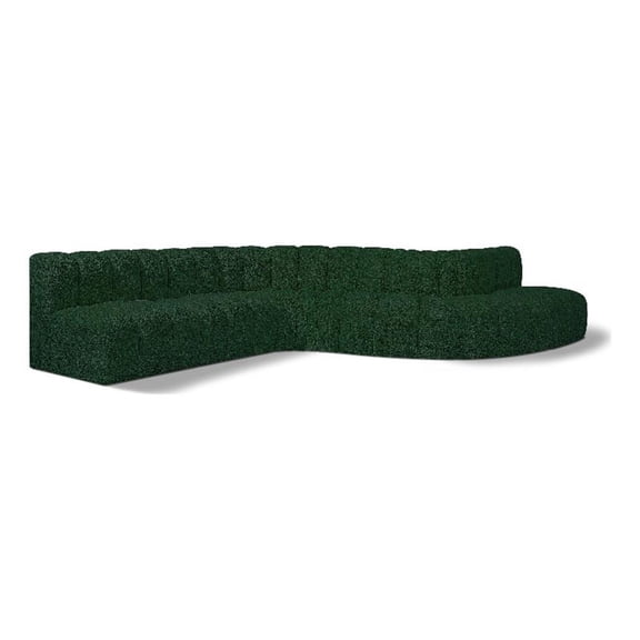 Bowery Hill Contemporary Green Boucle Fabric Modular Sectional