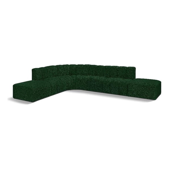 Bowery Hill Contemporary Green Boucle Fabric Modular Sectional