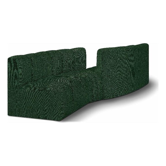 Bowery Hill Contemporary Green Boucle Fabric Modular Sectional