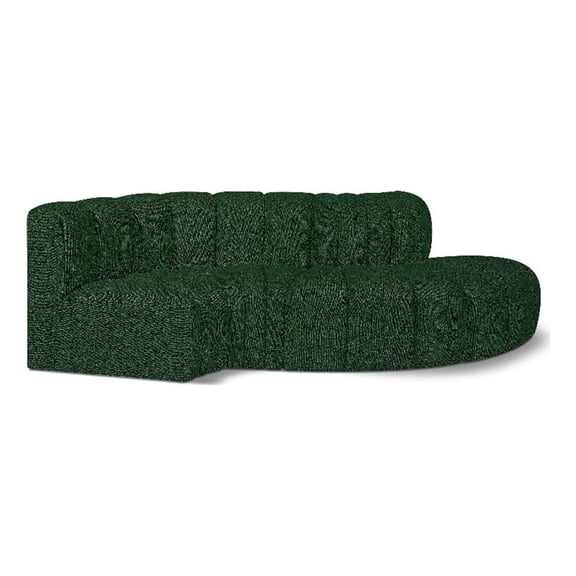 Bowery Hill Contemporary Green Boucle Fabric Modular Sectional